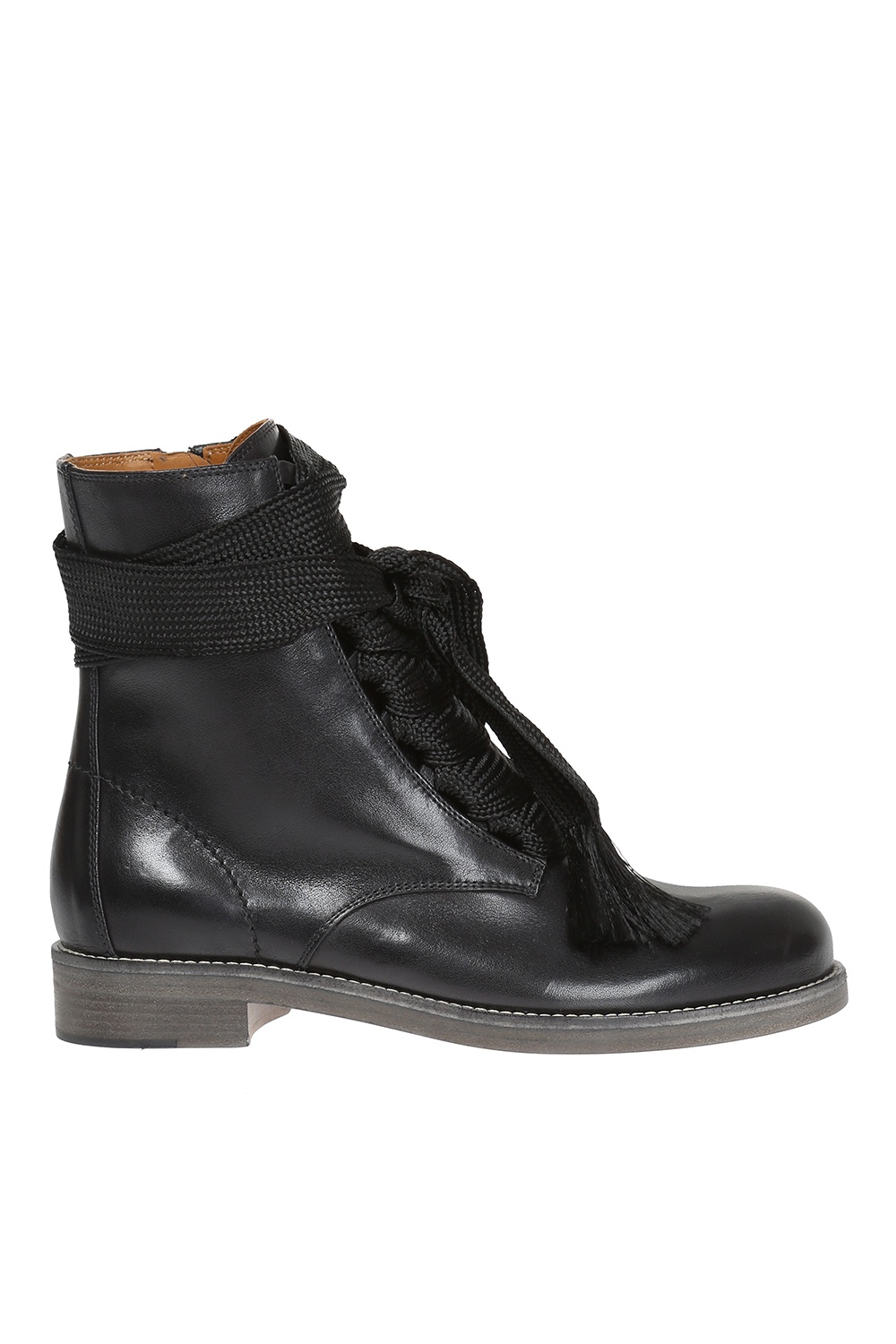 Black Harper leather ankle boots Chlo Vitkac Italy